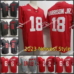 NCAA OSU Ohio State Buckeyes College Football Jersey NCAA Marvin Harrison Jr. Emeka Egbuka Kyle McCord Justin Fields TreVeyon 2023 Newest Style