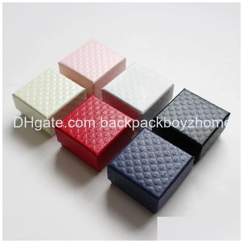 500pcs gift wrap exquisite diamond pattern world cover jewelry box 6 colors selected for ring earrings gift box 5x5x3cm