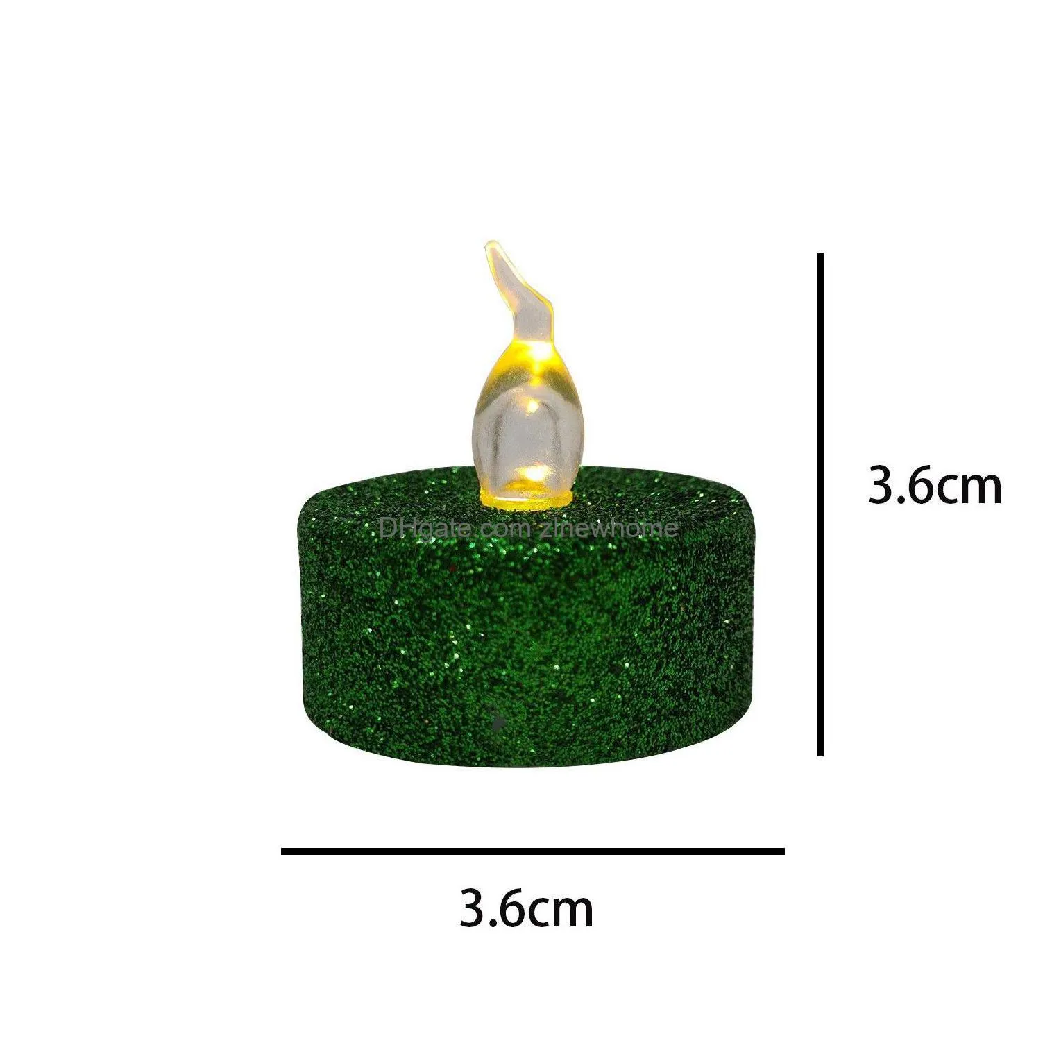 Party Decoration Led Flameless Candle Light Powder Appearance Soft Home Wedding Birthday Battery 5Color Drop Delivery Dhxep