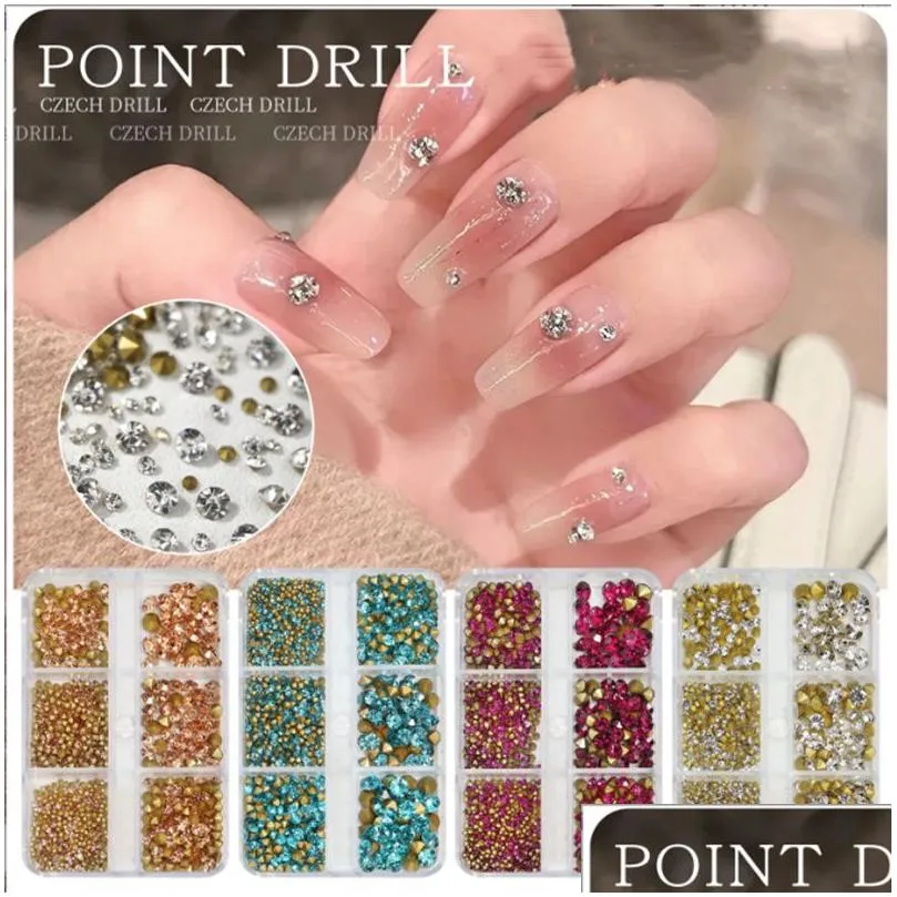 1 Pack Mix Opal Crystal Nail Art Rhinestones 3d Charm Glass Flatback Non Hotfix DIY Nail Jewelry Sticker Decorations For Nails