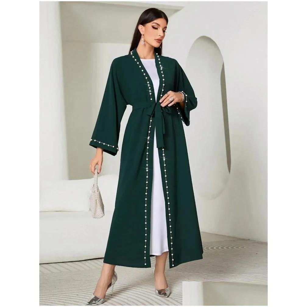 Ethnic Clothing Ramadan Open Kimono Abaya Prayer Clothes Women Kaftan Saudi Arabia Turkey Islam Muslim Dress Kebaya Robe Femme