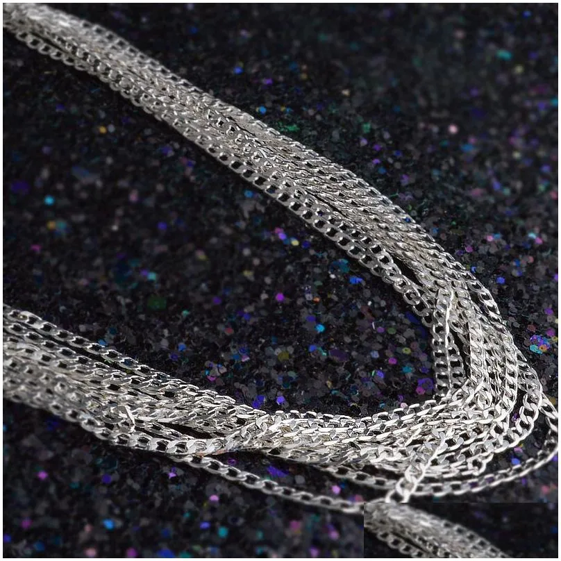 bulk 2mm 925 sterling silver side necklace cuban link chains for women mens jewelry 16 18 20 22 24 26 28 30 inches