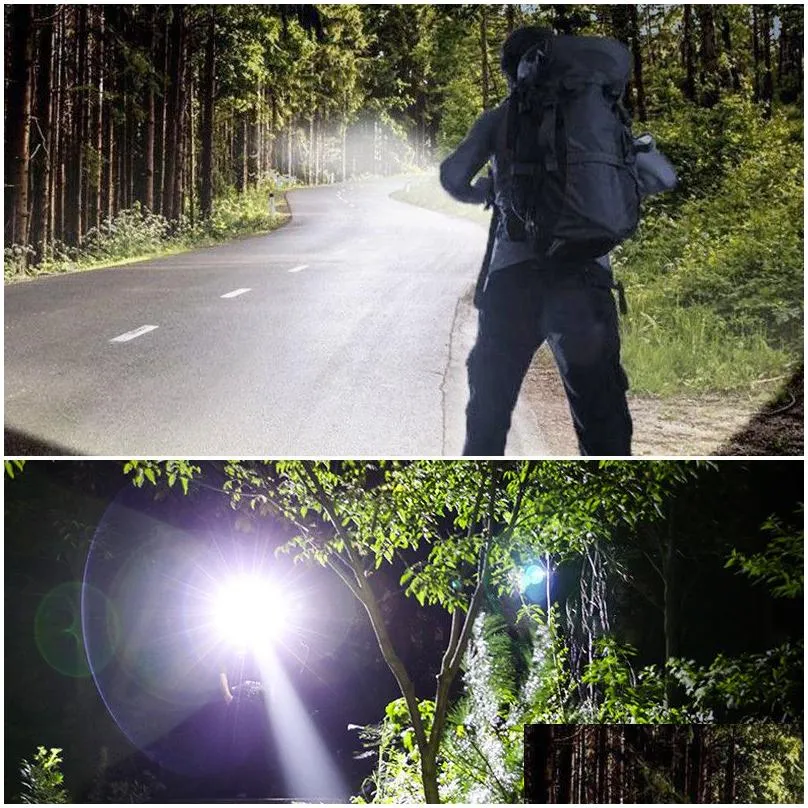 100000LM Powerful LED Flashlight High Power Rechargeable 1000m Lighting Waterproof Tactical Torch Camping Outdoor Lights Lamp