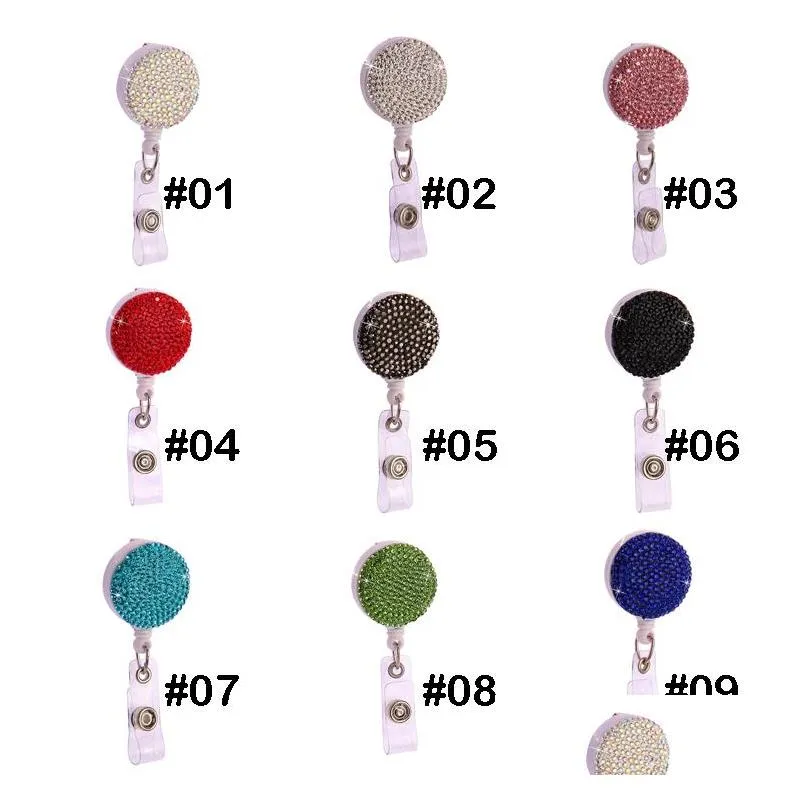 Jewelry 9 Color Retractable Badge Reel Lanyard Id Card Holder Ski Pass Mtipurpose Keychain Metal Anti-Lost Clip Party Favor Keyring Dr Dhqv2