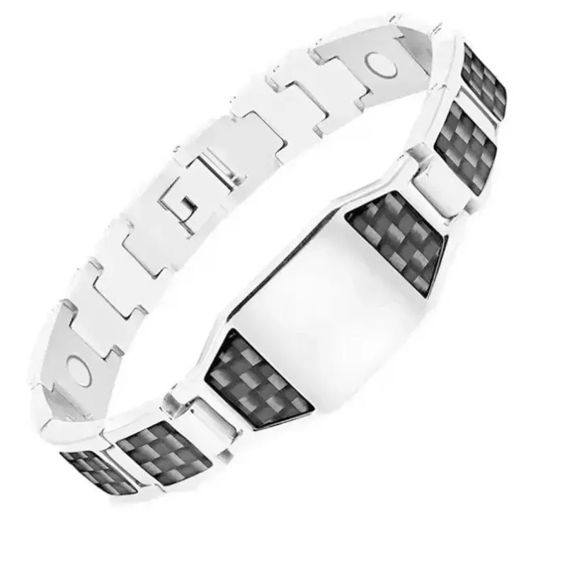 bangle mens titanium steel magnetic blocks strap watchband germanium bracelet for arthritis pain grade jewelry