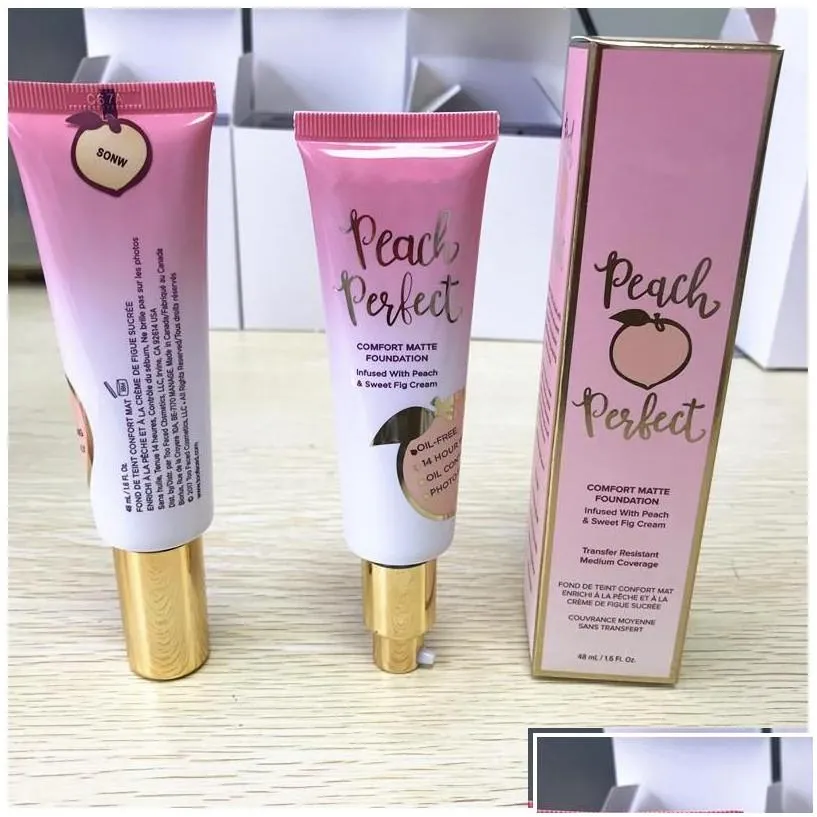 Foundation Primer Makeup Primed Peachy Cooling Matte Skin Perfecting Infused With Peach Sweet Fig Cream 40Ml Drop Delivery Health Be