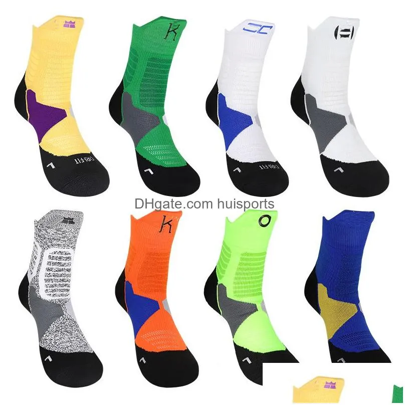 mens socks high top medium tube elite basketball socking professional training towel bottom sports sock