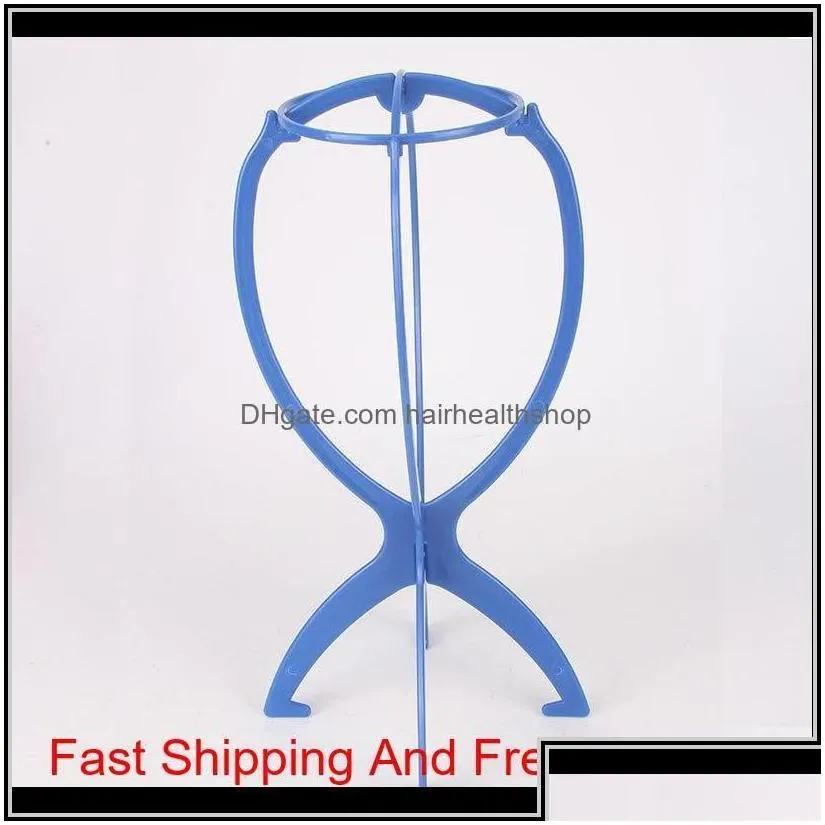 Wig Stand Hair Accessories Tools Products Rosy Black Blue And White Color Portable Folding Plastic Hat Holder Qylmdc Hairclippersshop