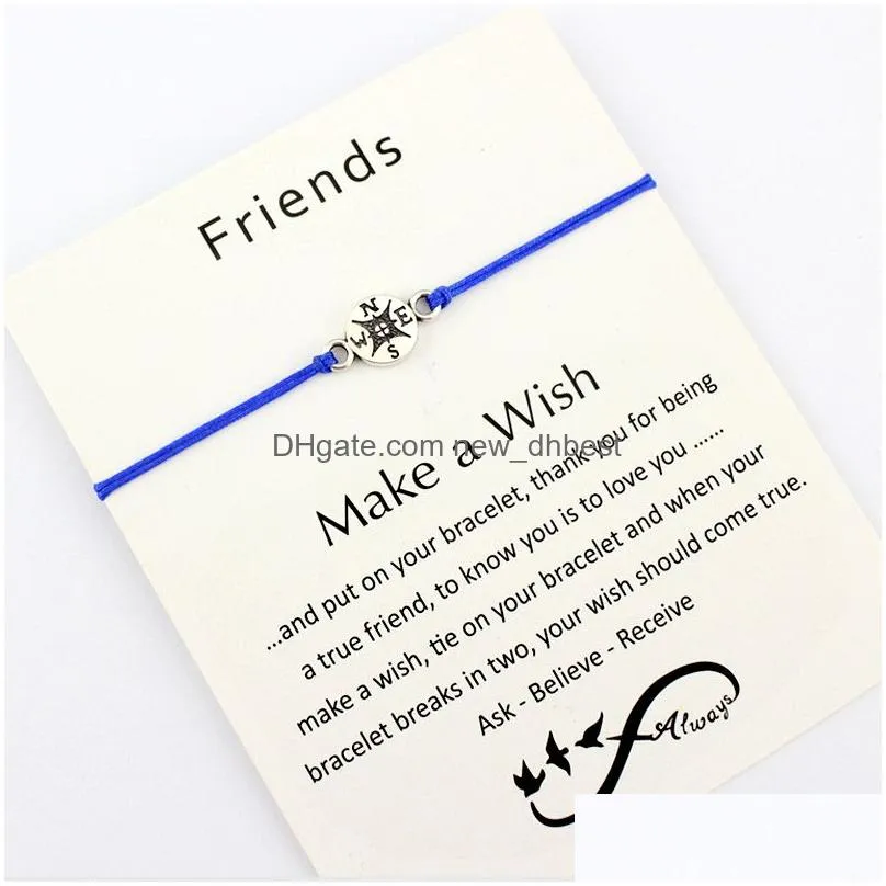 Charm Bracelets Dream Make A Wish Grandma Granddaughters Aunt Niece Mother Daughters Friends Christmas Gift Sier Compass Bracelets For Dh0Fc