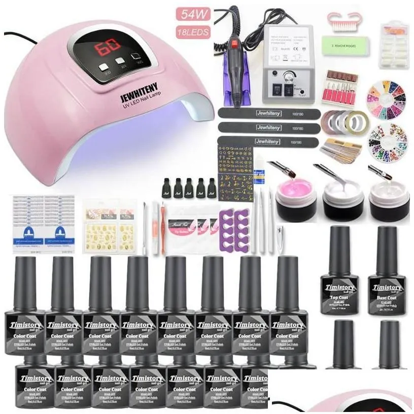 Nail Art Kits 30Pcs Gel Polish Set 35000Rpm Drill Hine Kit With 120W Uv Led Lamp Manicure Tools Drop Delivery Health Beauty Dhsdw