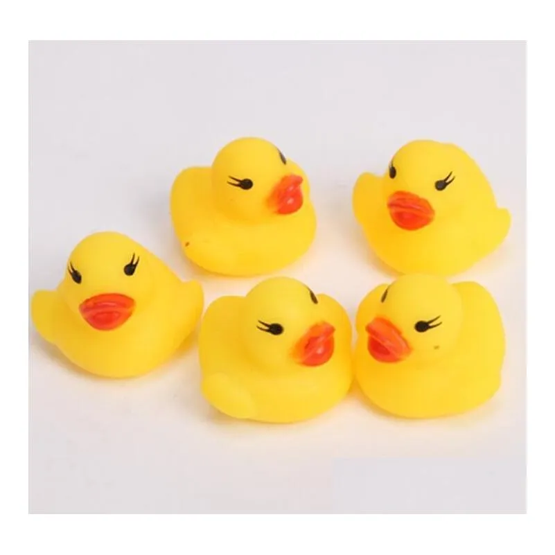 Sand Play & Water Fun Wholesale Baby Bath Water Toy Toys Sounds Yellow Rubber Ducks Kids Bathe Children Swimming Beach Gifts Gear Zf D Dhydp