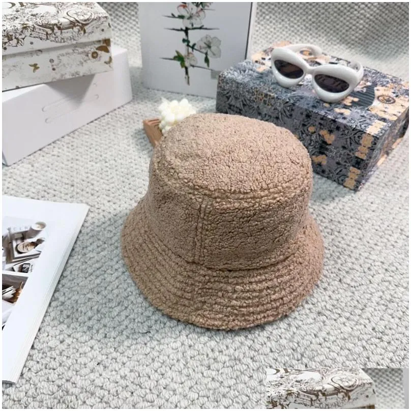 designer hats for womens and mens lamb fleece solid autumn and winter fashion casual luxury bucket hats