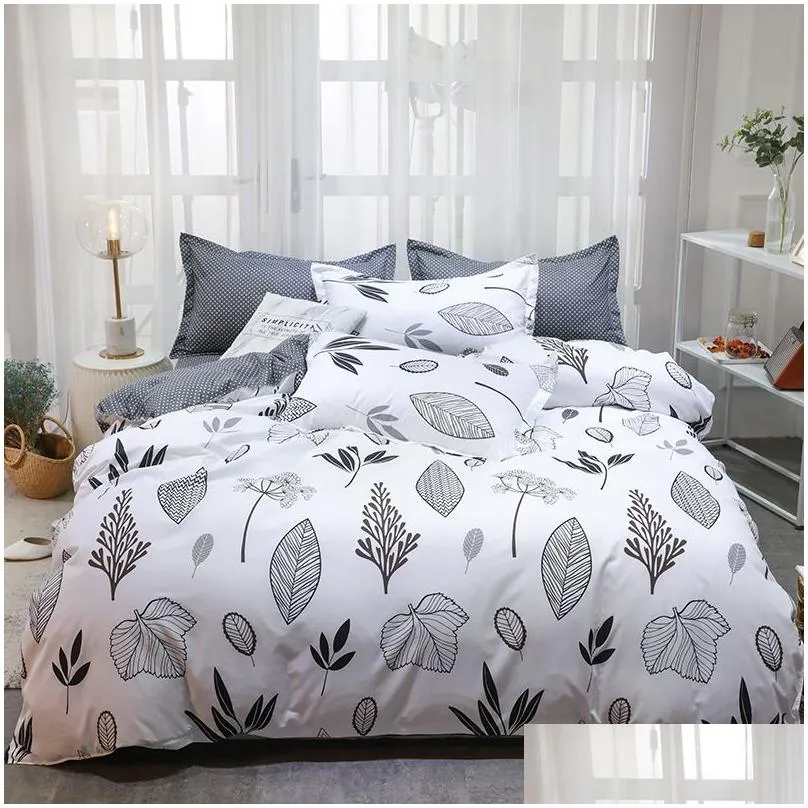 yellow banana bed linen bedding set boy girl home flat bed sheet pillowcase duvet cover 3/4pcs queen king full single size y200417