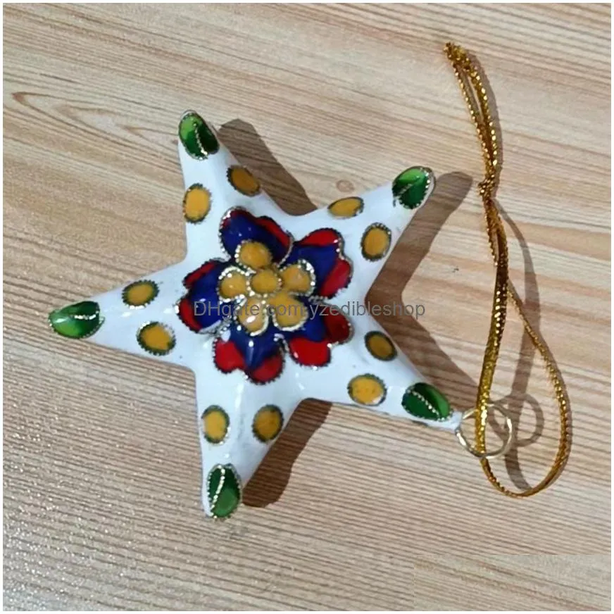 handcrafts cloisonne enamel colorful star pendant ornaments small decorative item keychain charms home decor christmas tree hanging decoration