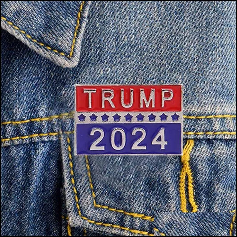 trump 2024 presidential election brooch party supplies u.s. patriotic republican campaign metal pin badge