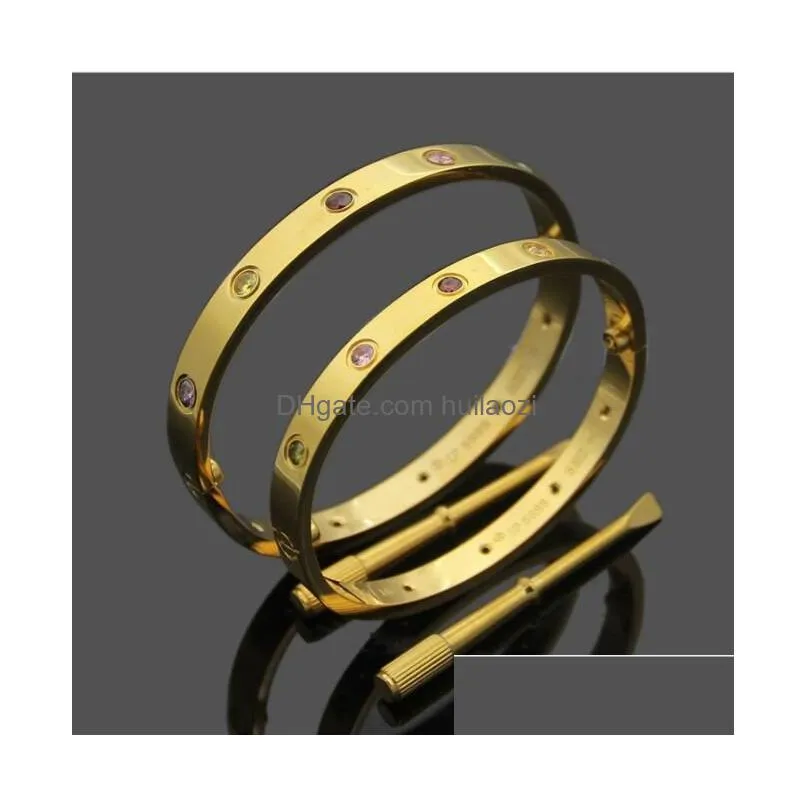  arrival leather bracelet classic design fashion women bangles gold silver rose titanium steel bracelet couple jewelry wholesale