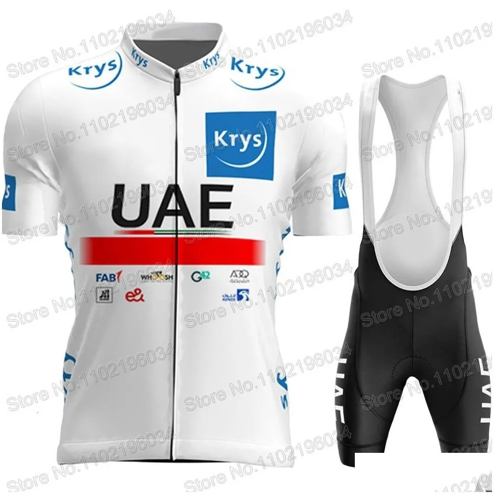 Cycling Jersey Sets TDF UAE Team Set Short Sleeve Tadej Pogacar Clothing Road Bike Shirts Suit Shorts MTB Maillot Culotte 230712