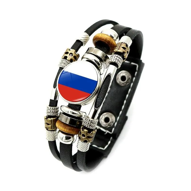 israeli palestinian leather bracelet for women punk style multi-layer braided beaded bracelet jewelry