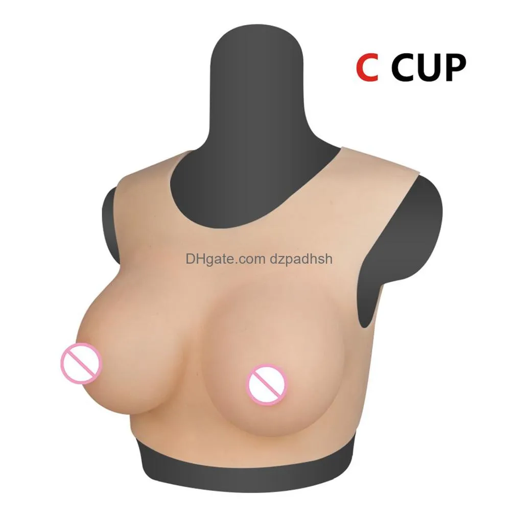 crossdressing show - silicone breast forms breastplate round collar c-g cup fake breast for crossdressers transgender