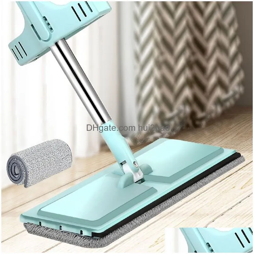 magic self-cleaning squeeze mop microfiber spin and go flat for washing floor home cleaning tool bathroom accessories 210423