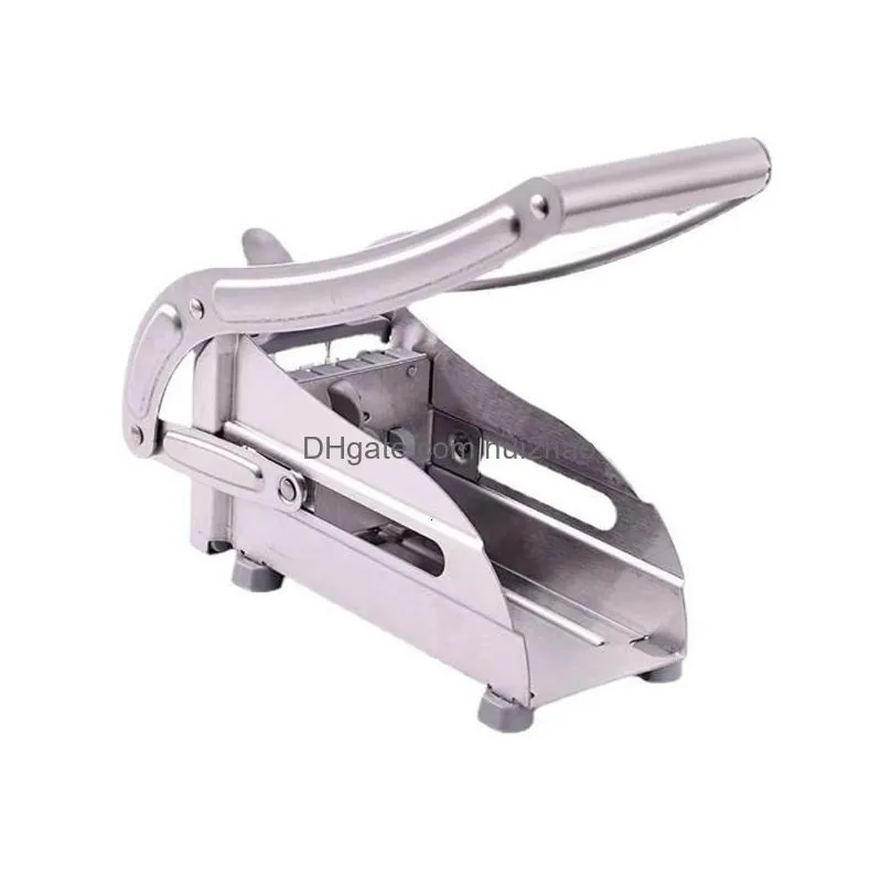 fruit vegetable tools stainless steel potato cutter french fries slicer machine manual convenient kitchen accessories 230728