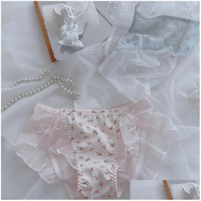 Bras Sets Japanese Cute Kawaii Lingerie Bra Thong Set Underwear Briefs For Women Girl Schoolgirl Lolita Lace Transparent And Panty