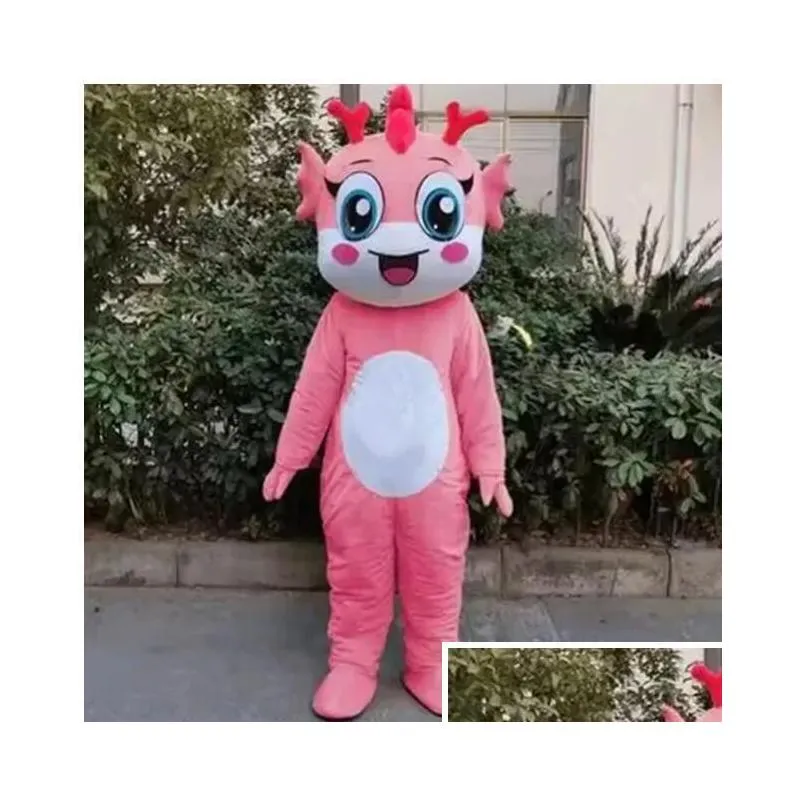 2024 Halloween Cartoon Dragon Mascot Costume Cute Baby Dragon Adult Walking Party Performance Costume Christmas Dressing Props