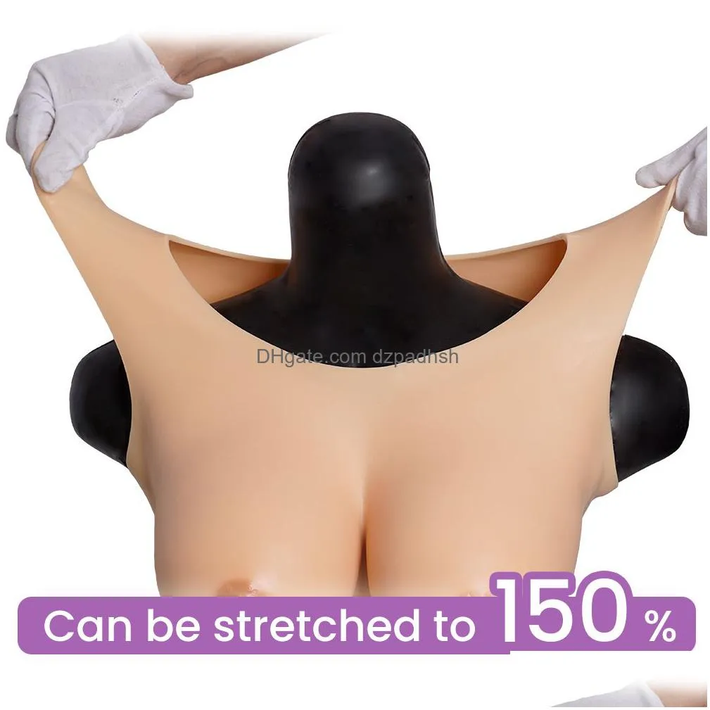 silicone breast form round collar for crossdressers transgender with touch soft bra pad b cup