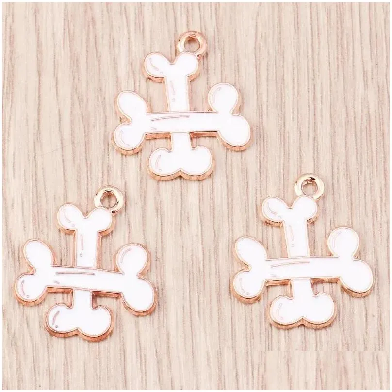 charms 10pcs cartoon funny halloween crossed bone metal charm diy accessory earrings necklace keychain jewelry making findings