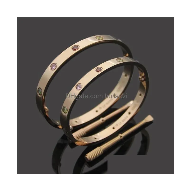  arrival leather bracelet classic design fashion women bangles gold silver rose titanium steel bracelet couple jewelry wholesale