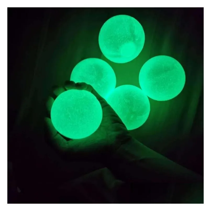 Decompression Toy Kids Toys Ceiling Luminous Ball Glow In The Dark Squishy Anti Balls Stretchable Soft Squeeze Adt Toy Party Gift Drop Dhh80