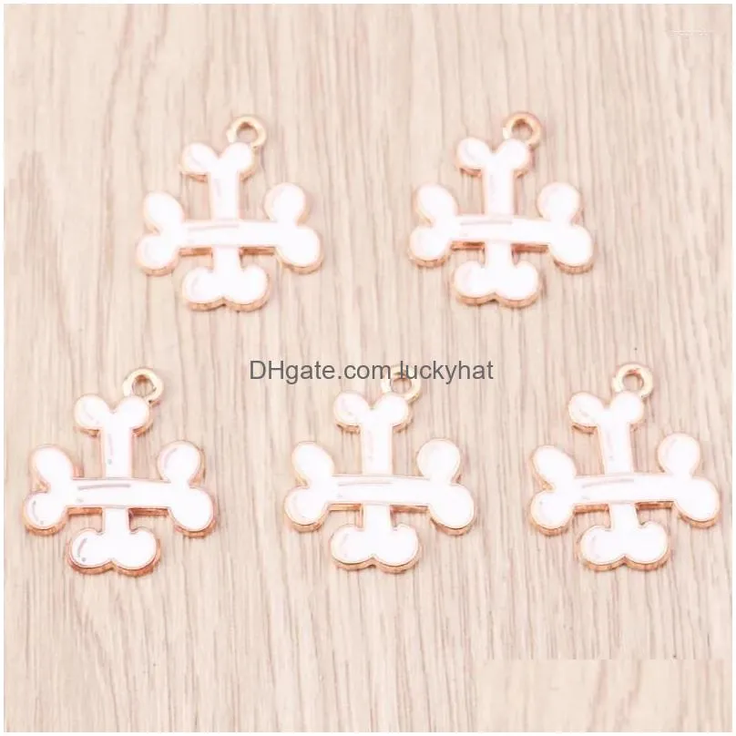 Charms Charms 10Pcs Cartoon Funny Halloween Crossed Bone Metal Charm Diy Accessory Earrings Necklace Keychain Jewelry Making Findings Dheuc