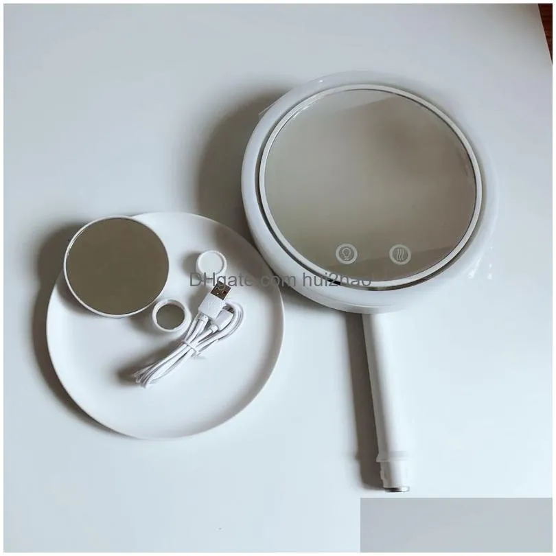 3 in 1 led lamp makeup mirror with 5x magnifying fan beauty breeze cosmetic mirror desktop keep skin cool beauty led light mirror dbc