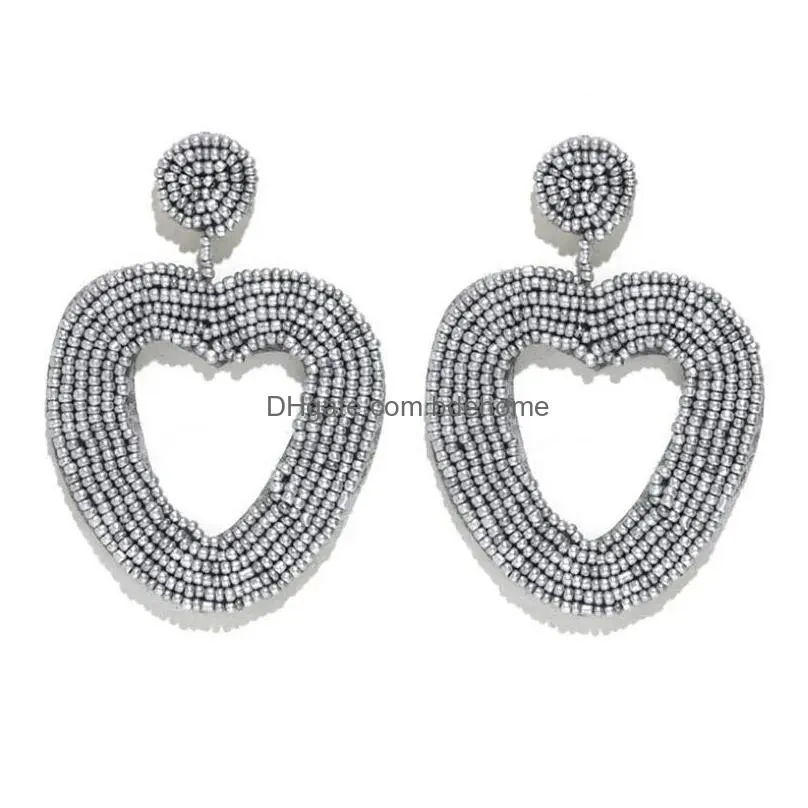 Stud Stud Earrings Amaiyllis Handmade Hollow Heart For Women Wedding Big Pendant Chic Geometric Statement Brincos Drop Delivery Jewelr Dha75