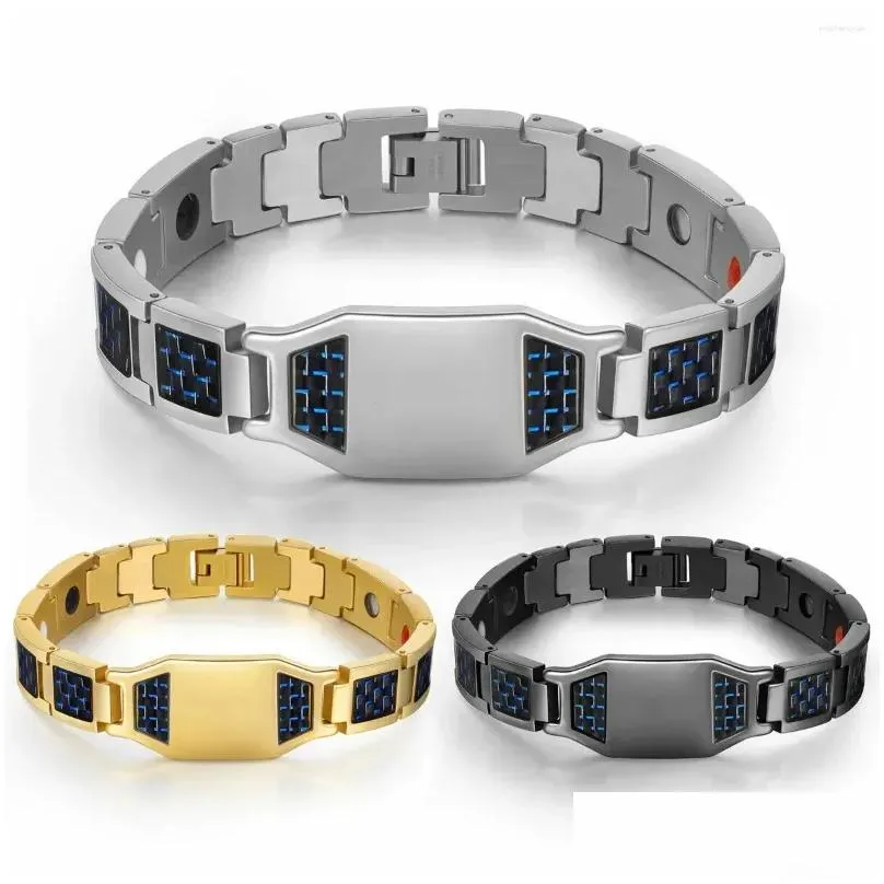 bangle mens titanium steel magnetic blocks strap watchband germanium bracelet for arthritis pain grade jewelry