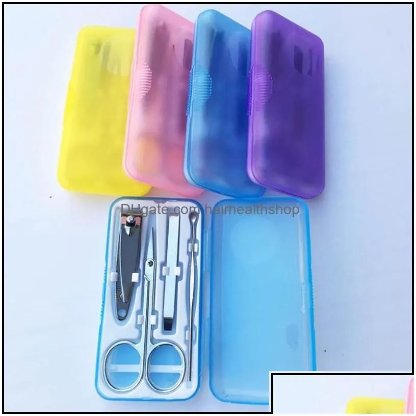 4Pcs/Set Nails Clipper Kit Manicure Set Clippers Trimmers Pedicure Scissor Random Color Nail Tools Sets Kits Tool Wxy021 Drop Delivery