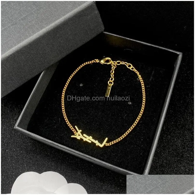 original designer girlsl women letter bracelets elegant love 18k gold bangles y logo engrave bracelet fashion jewelry lady party