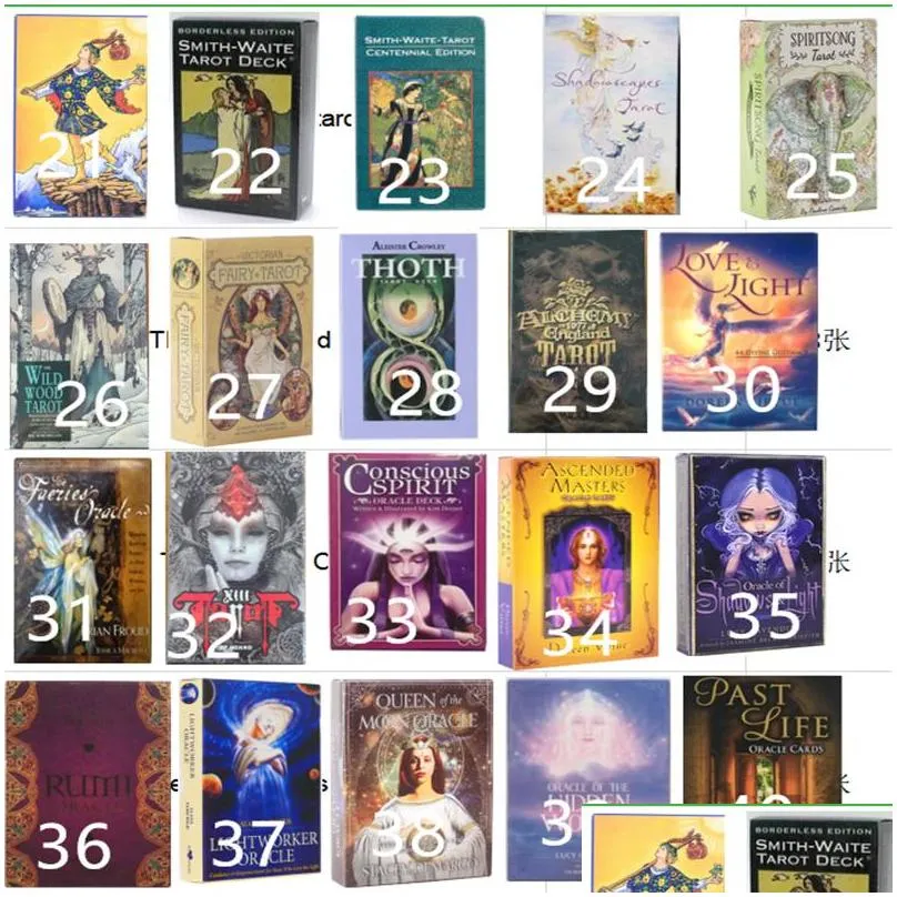 Card Games 220 Styles Tarots Witch Rider Smith Waite Shadowscapes Wild Tarot Deck Board Game Cards With Colorf Box English Version Dro Dhkg1