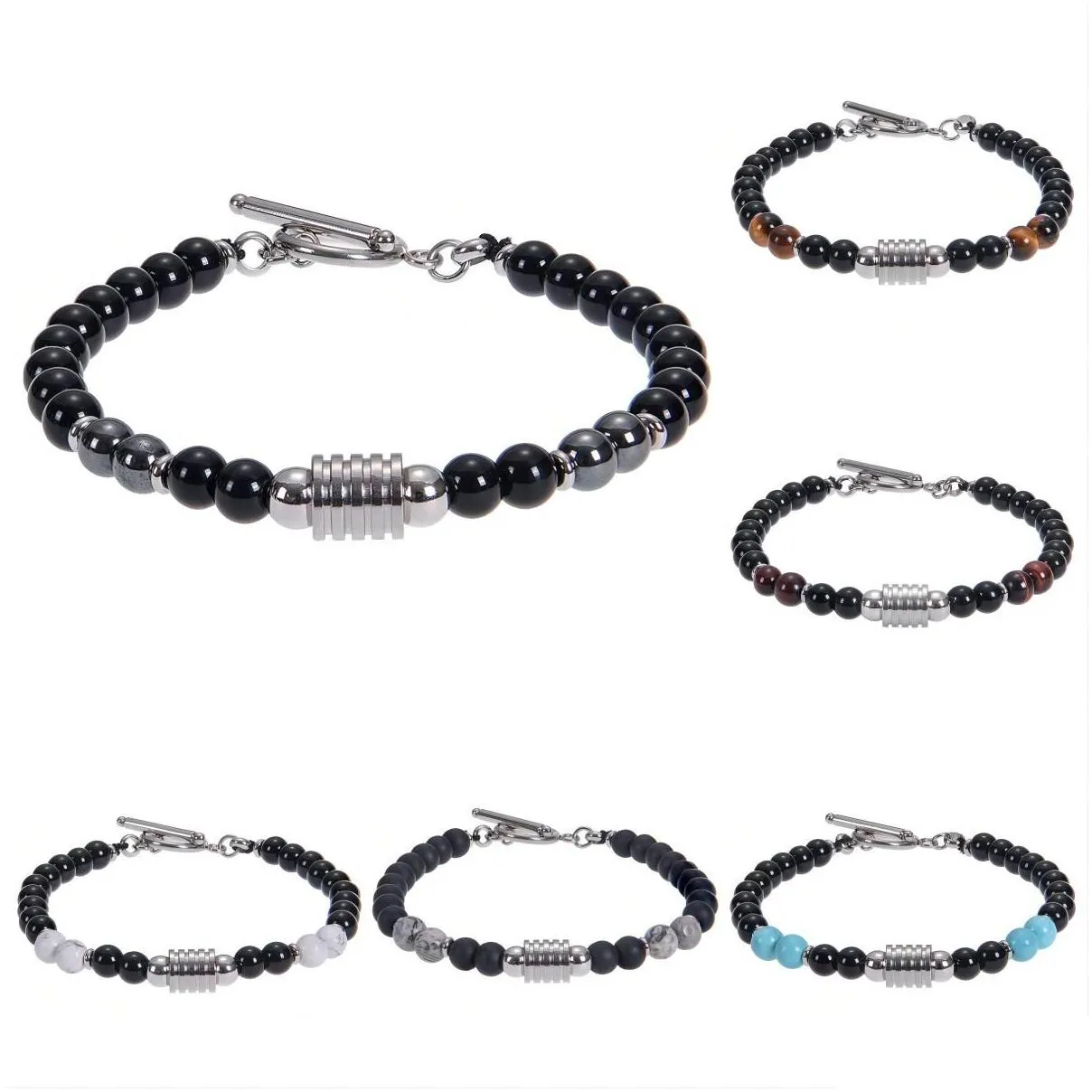 natural tiger eye stone braid volcanic stone bracelet elastic rope bracelet birthday gifts