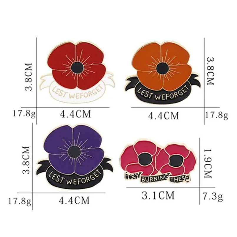 Jewelry Red Pin Remembrance Sunday Brooch Veterans Day Lapel Pins Memorial Flower Jewelry Brooches Hn56 Drop Delivery Baby, Kids Mater Dhdes