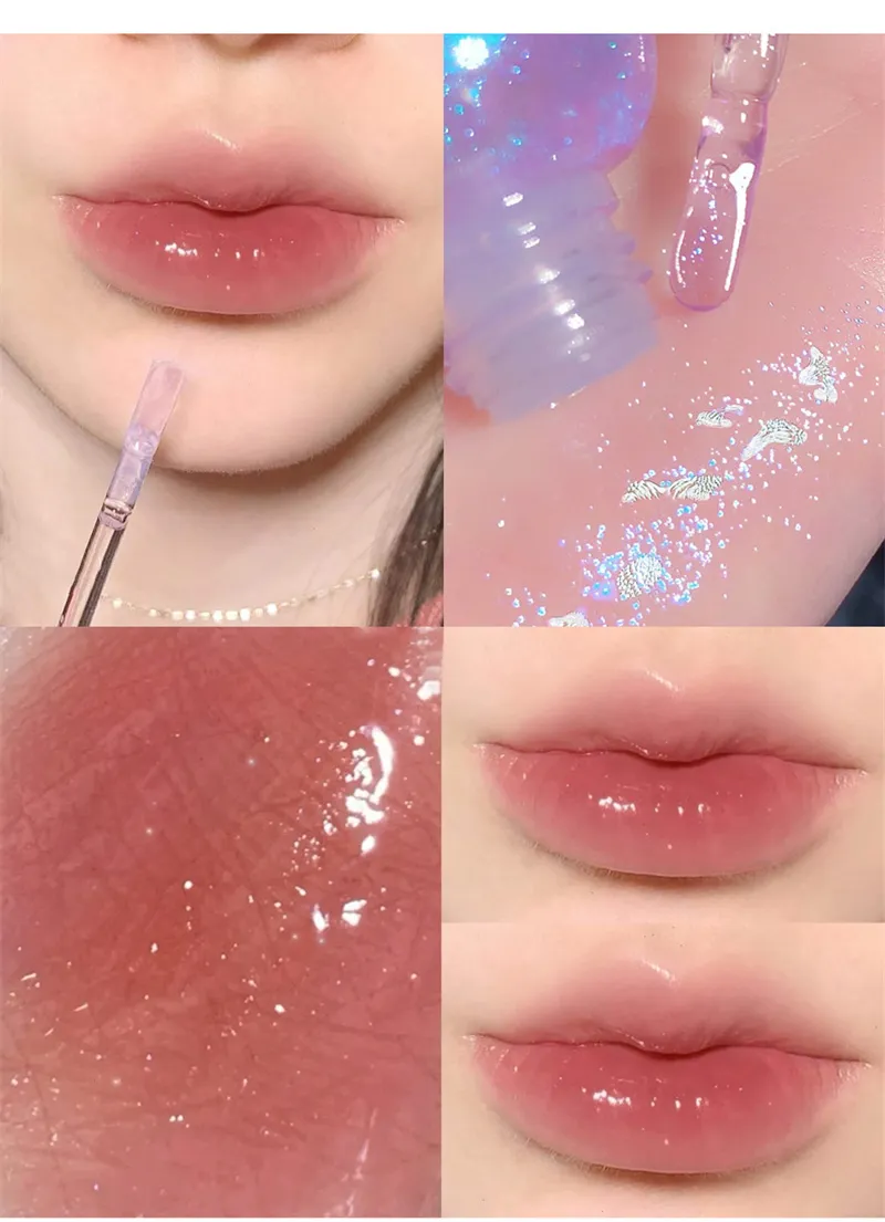 Cute Milk Jar Lip Gloss Lip Plumper Oil Moisturizing Lipstick Glitter Lipgloss Long Lasting Lipgloss Makeup