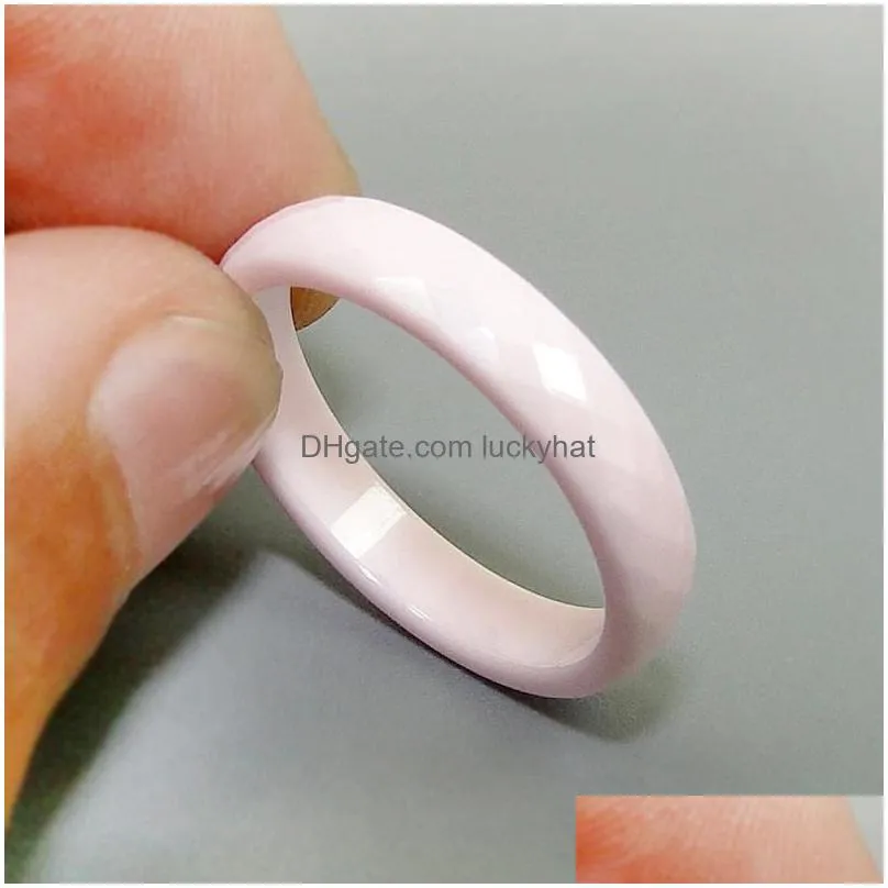 Cluster Rings Cluster Rings Dicarlun Black White Pink Blue Ceramic 4 Mm 6 Rhombus Ring Jewelry For Women Cute Minimalist Size 7 8 9 Dr Dhgpa