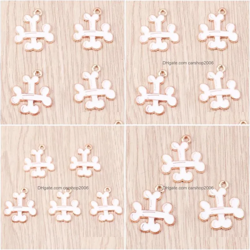 charms 10pcs cartoon funny halloween crossed bone metal charm diy accessory earrings necklace keychain jewelry making findings