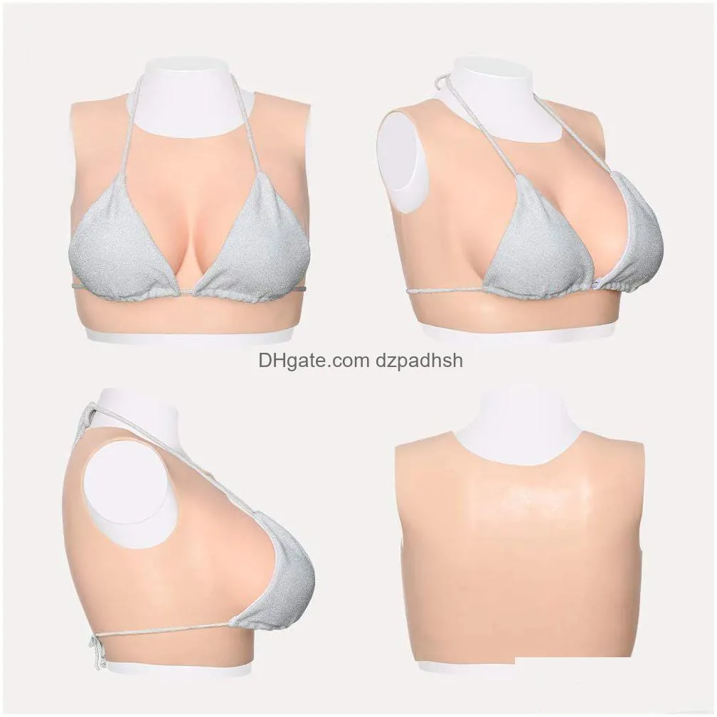 silicone breastplates round collar breast form b-g cupbreastplates for drag queen crossdresser cosplay breastplate cotton filled