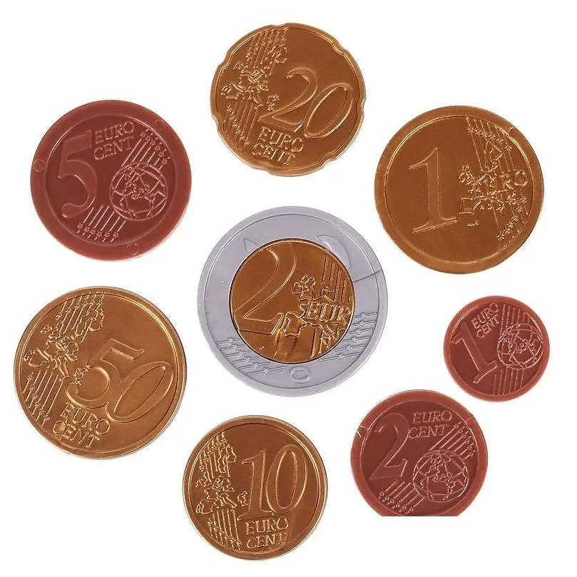 Intelligence Toys Set Of 80 Plastic Toy Euro Coins Play Money Maths School Learning Rece Cent Drop Delivery Toys Gifts Learning Educat Dhg1F