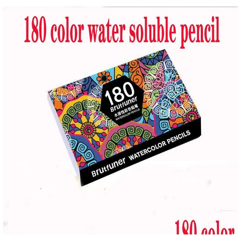 48/72/120/150/180 color watersoluble color pencil artist drawing sketch special wooden pencil set school art stationery y200709