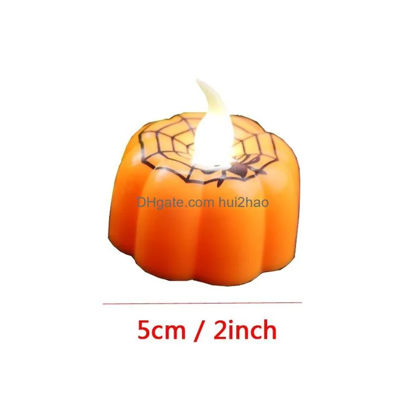 2019 pumpkin electric candle light halloween party decoration mini candle lantern warm white halloween home decoration dbc vt0546