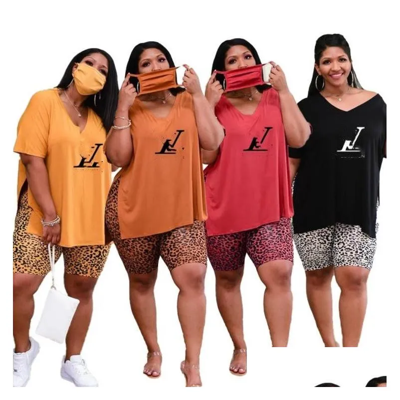 women plus size tracksuits 5x solid color two piece sets summer clothing casual sportswear short sleeve t shirt shorts n005