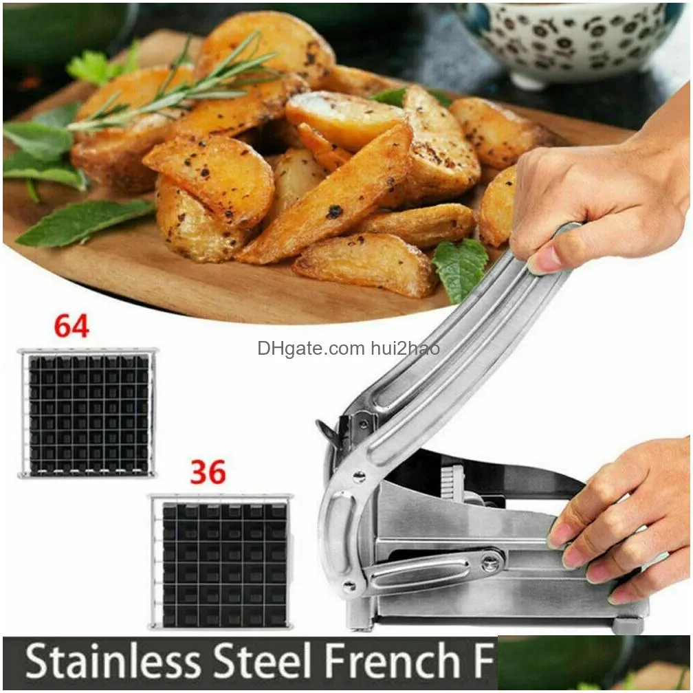 fruit vegetable tools stainless steel potato cutter french fries slicer machine manual convenient kitchen accessories 230728