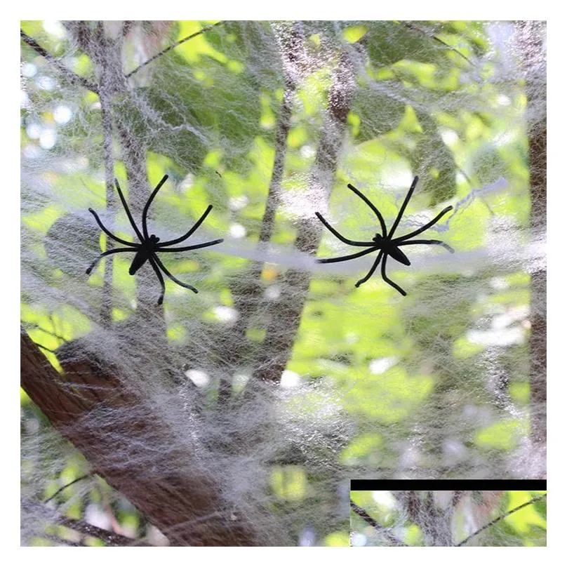 Halloween Supplies 5 Color Halloween Spider Web Stretchy Cobweb With For Party Ktv Props Bar Haunted House Decoration Wholesale Drop D Dhfqd